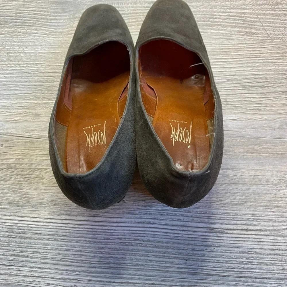 Vintage Joseph suede leather upper lining + sole Patchwork patterned wedge heel